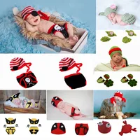 Crochet Knit Newborn Baby Costume Girls Boys Photography Props Accessories Infant Handmade Clothes Toddler Coming Home Outfits 1