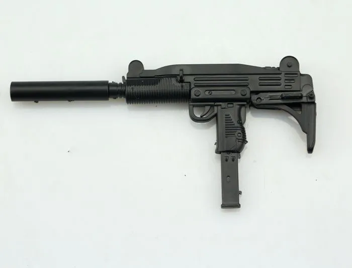 1:6 масштаб UZI Submachine пистолет пластиковая пушка в сборе головоломка модель для 1" Солдат Военного Оружия строительные блоки ребенок коллокации