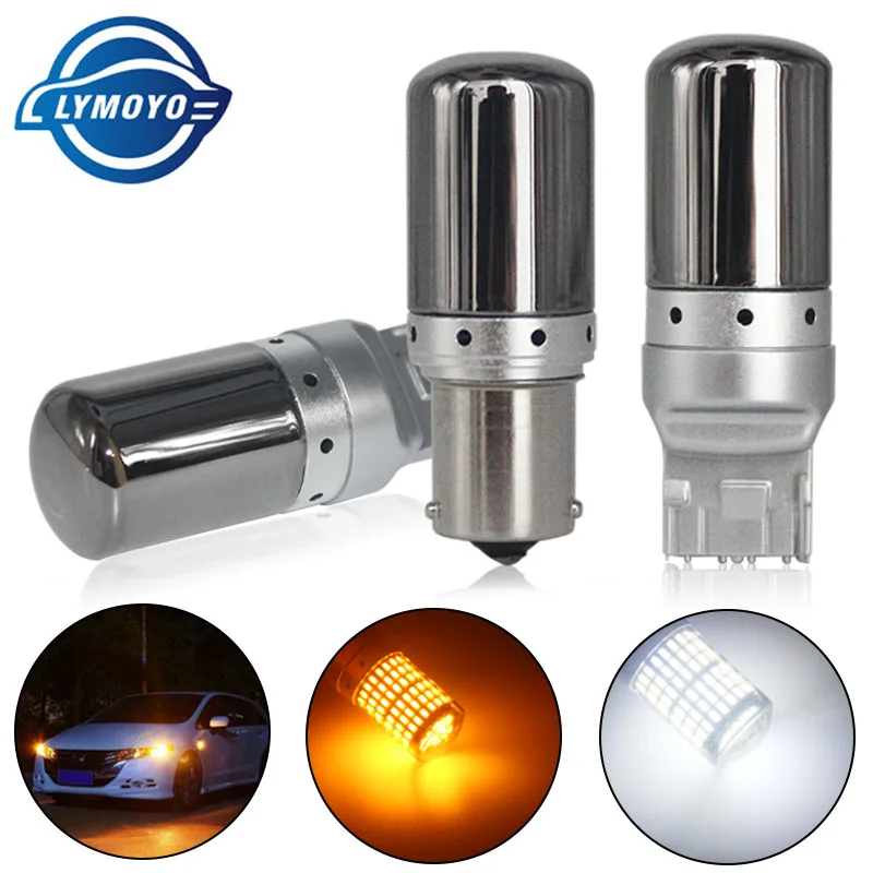 Ampoules LED Canbus 1156 BA15S / BAU15S / T20 - Clignotant Jaune, 2 Pièces, 21W, 1400lm - 2