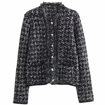 

2020 Spring Coat Woman Fashion Design Luxury Tweed Coats Jacket Long Sleeves Button Women Autumn Winter wool coats