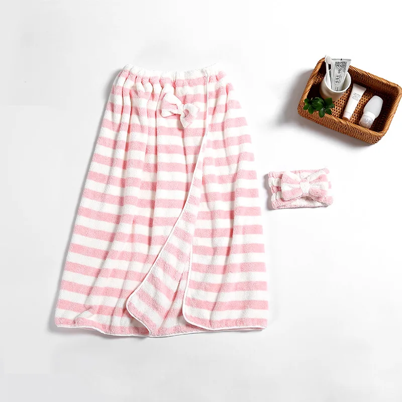 

Bow Bath Skirt Hair Band Set Water Absorbent Bath Skirt Hair Band Two Piece Set Set