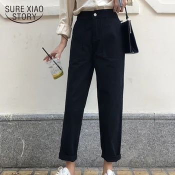

Wide Leg Pants Big Pockets Loose Casual Female Denim Fashion Trousers Jeans Women Plus Size Elastic High Waist S-5XL 7563 50