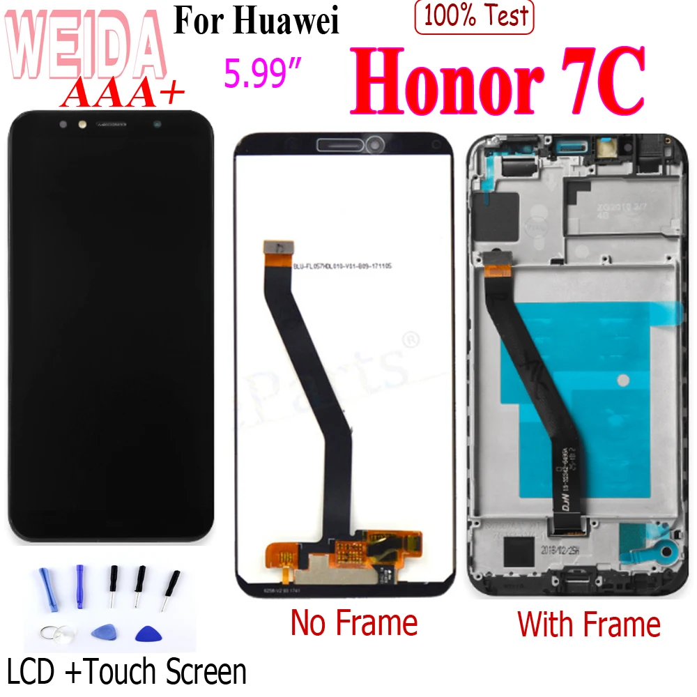 

WEIDA 5.99 inch For Huawei Honor 7C Lcd Display Touch Screen Assembly Replacement For Honor 7C Screen Display with Frame