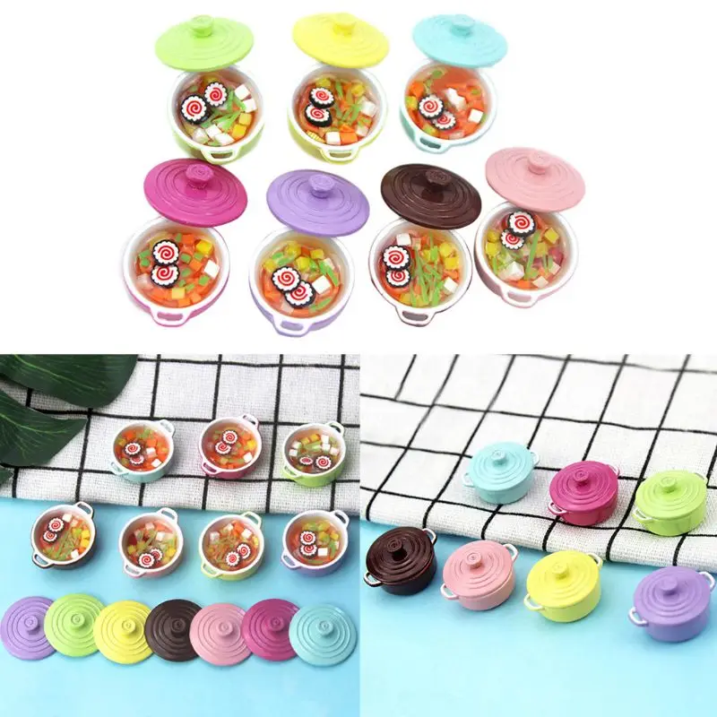DIY Миниатюрная модель игрушки Моделирование мини цвет суп чаша Кукольный дом украшения R7RB