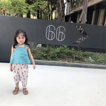 Противомоскитные штаны для девочек; Новинка года; сезон весна-лето; детские штаны-фонарики; модные штаны в Корейском стиле