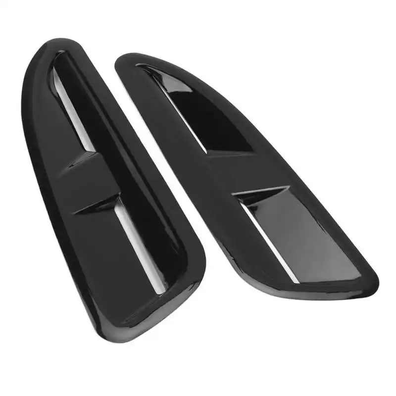 2pcs Car Bonnet Vents Hood Air Vent Cover Trim ABS Glossy Black Universal Auto Body Parts ABS