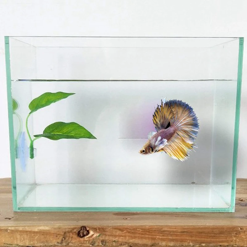 Betta рыбий лист кровать, Betta Завод лист колодки гамак игрушки зеленые растения с присоской, танк украшения тропической морской рыбы S