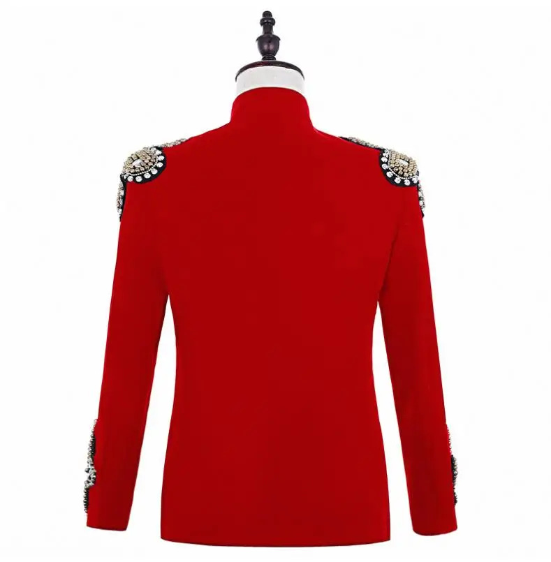 S-6XL!Men's white standing-collar punk suit jacket new guest performance clothes customized wholesale