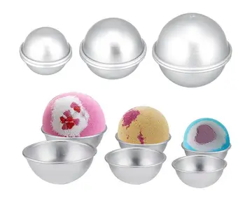 

5set Bath Bomb Mold Round Aluminium Alloy DIY Tool Bath Bomb Salt Ball Homemade Crafting Semicircle Sphere Metal Bath Tool Mold