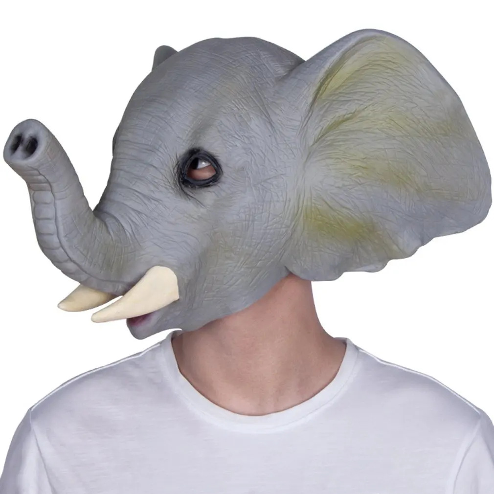 

Latex Rubber Elephant Mask Celebrations Carnival Party Fancy Dress Costume Latex Party Animal Mask Kids Party Halloween Mask