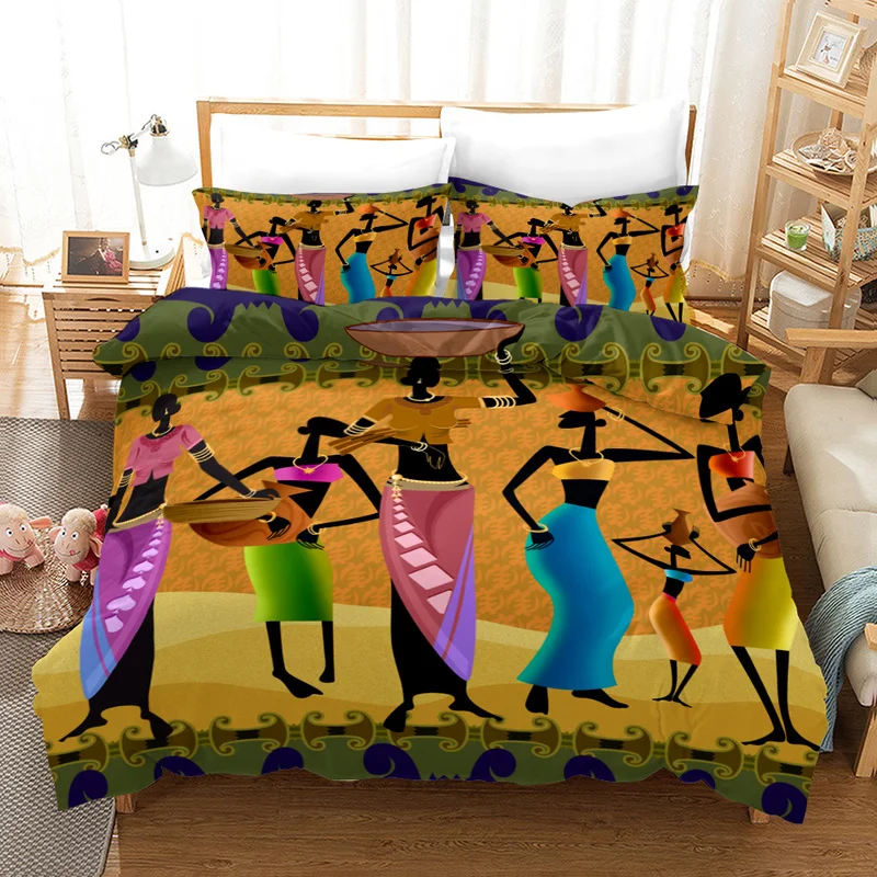 BeddingOutlet African Bedding Set King People Woman Duvet Cover Desert Geometric Home Textiles Red Sun Bedclothes Dropshipping
