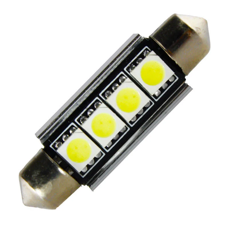 41 мм автомобильные CANBUS купольные лампы без ошибок SMD 5050 4LED белая лампа с радиатором прочная Высококачественная горячая распродажа