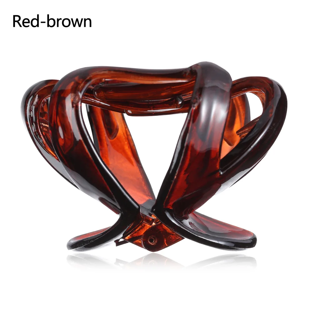 Red-brown 1 шт., акриловые заколки для волос в виде бабочки, корейский стиль, заколка для волос в виде краба, профессиональный салонный инструмент для укладки волос, аксессуары для парикмахерских - Цвет: Red-brown