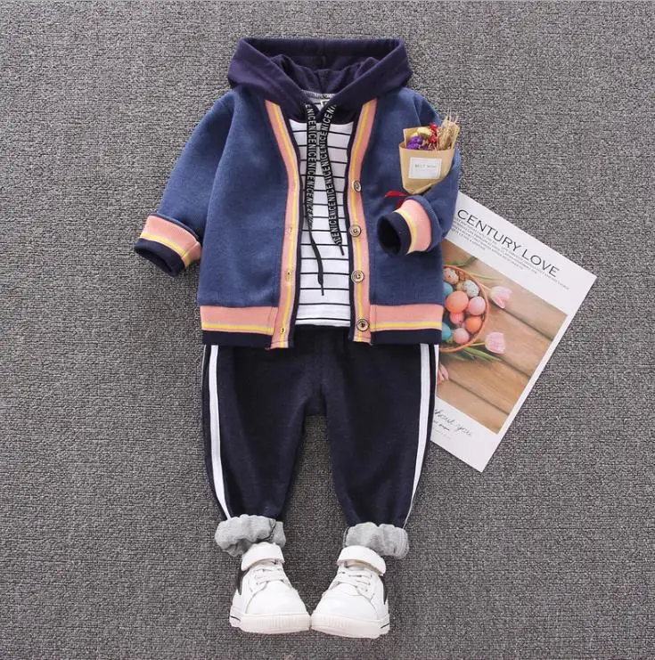 style 3 Одежда для детей от 0 до 4 лет осенний костюм для мальчиков г. Новая модная одежда для мальчиков на весну и осень футболка и штаны Комплект из трех предметов - Цвет: style 3