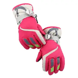 Уличные Детские перчатки для катания на лыжах, перчатки для верховой езды, утепленные горные теплые и водонепроницаемые перчатки зимой