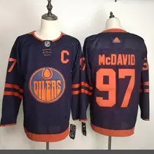 Сшитая футболка Edmonton для мужчин и взрослых#97 Connor McDavid#29 Leon Draisaitl#93 Nugent-Hopkins