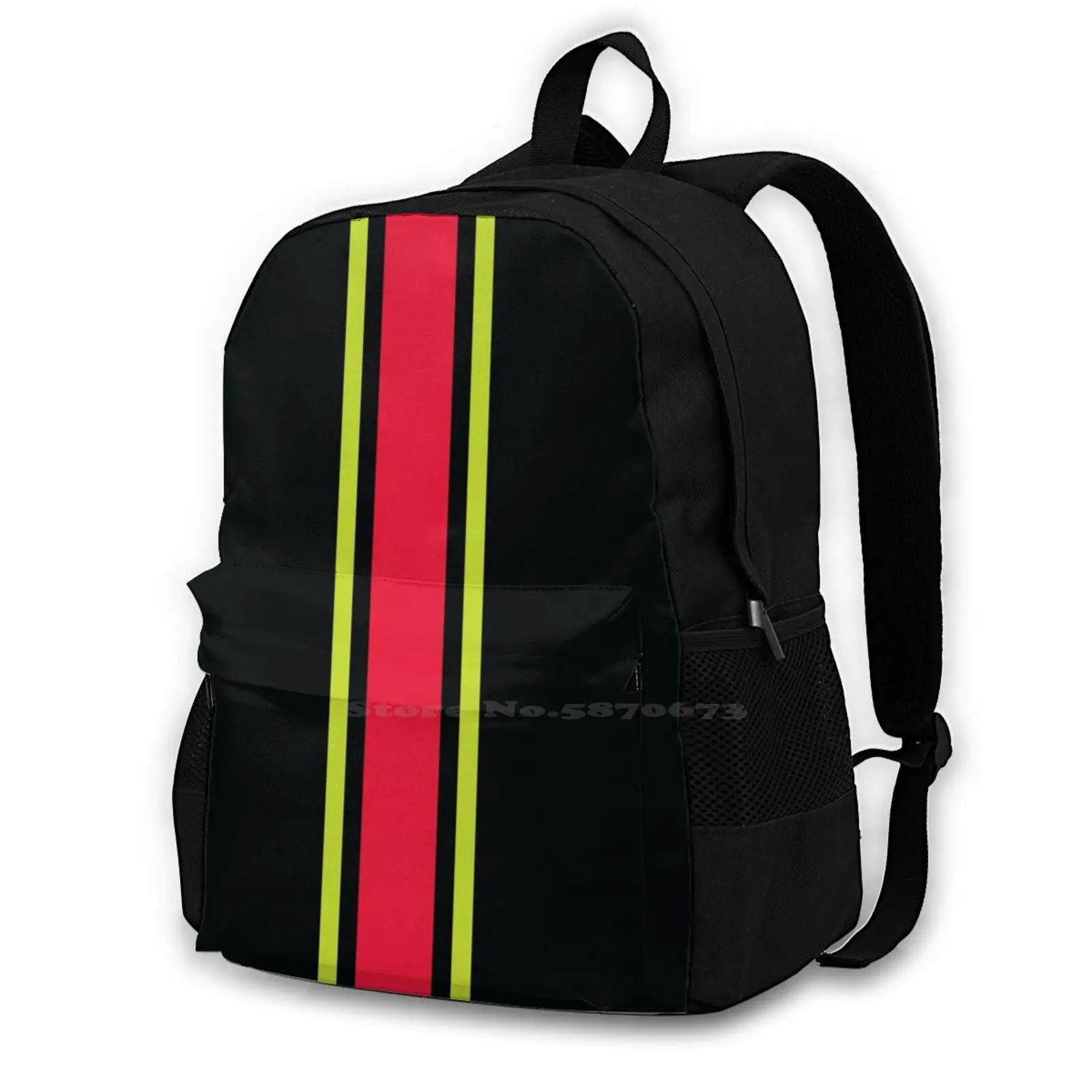 

Red Volt & Black Vertical Power Stripe School Bag Big Capacity Backpack Laptop 15 Inch Atlanta Atl Georgia Ga Hawks True To