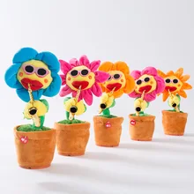120 Bluetooth очаровательные цветы Подсолнух Плюшевые игрушки споют и танцуют
