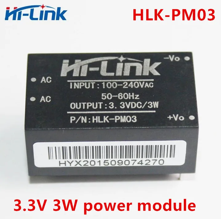 

Free shipping new Hi-Link 2pcs/lot ac dc converter power switch 3.3V HLK-PM03