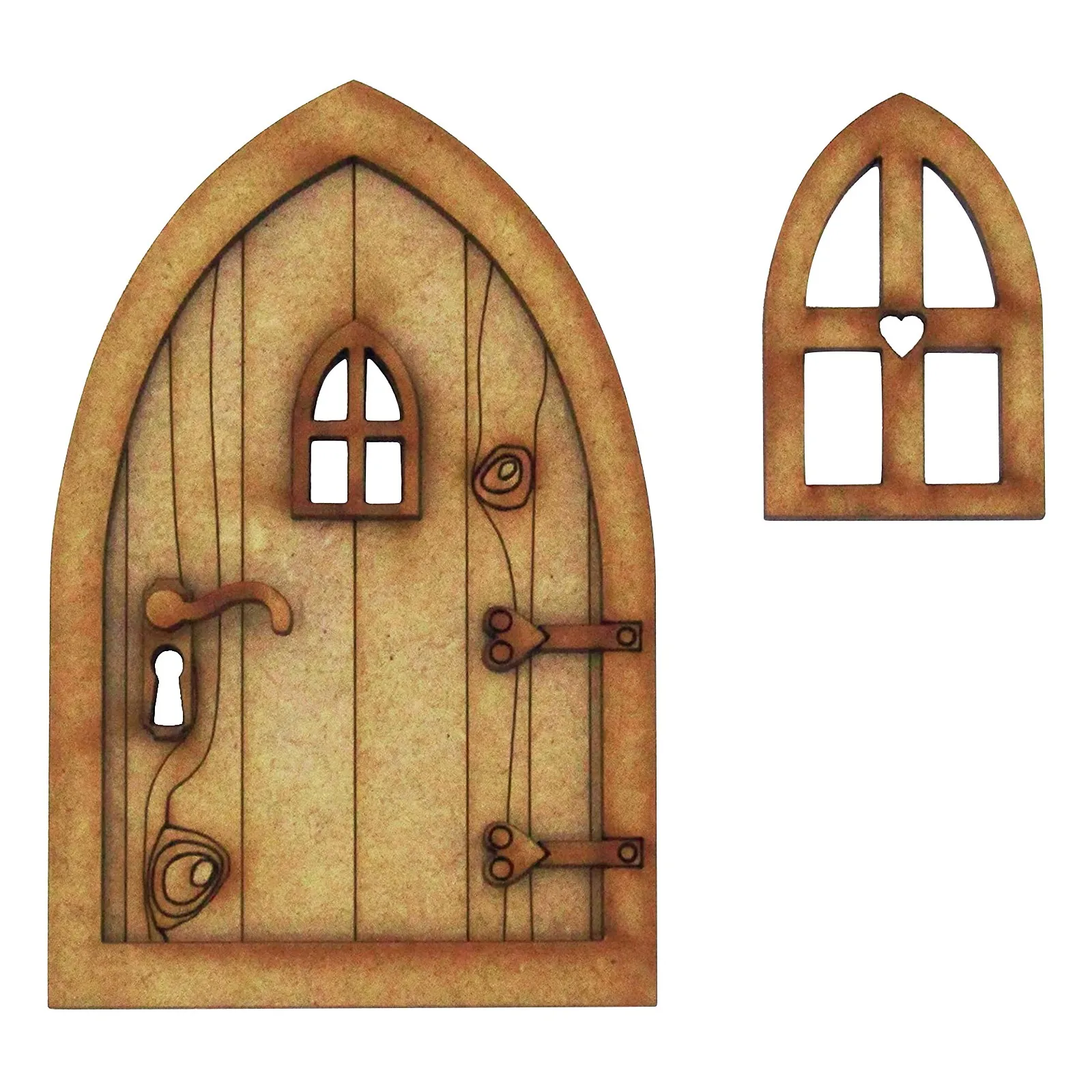 3D Wooden Fairy Garden Door Hand Made DIY Door Decoration Miniature Fairy Garden Signs Doll House Craft House