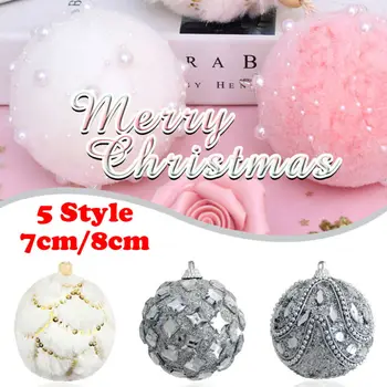 

Home Xmas Tree Hanging Foam Balls Ornaments 7/8cm Merry Christmas Rhinestone Glitter Baubles Tree Balls Decoration