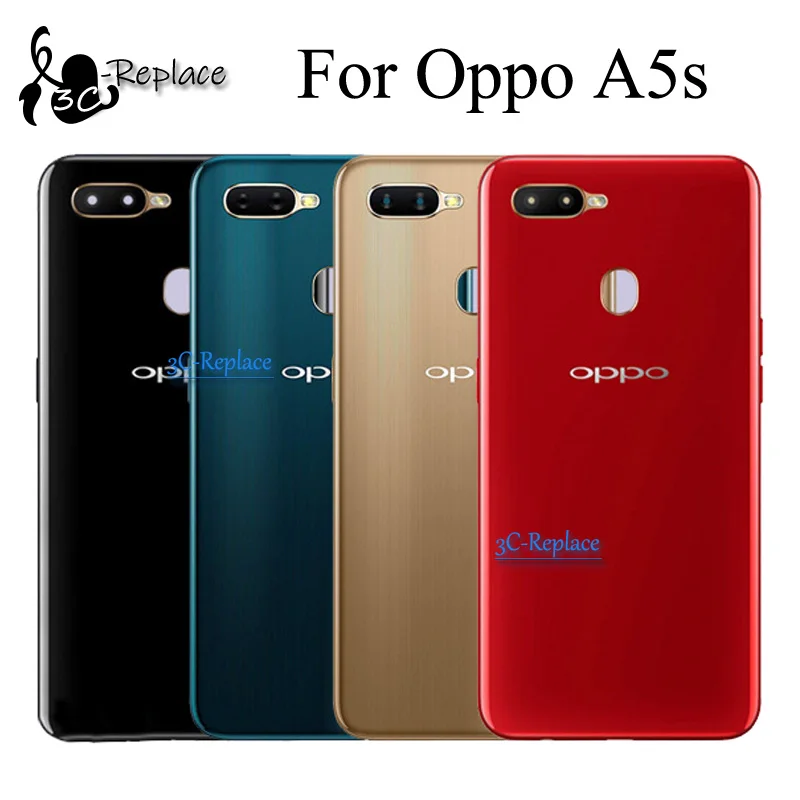 Red Black Gold Green 6 2 For Oppo A5s Cph1909 Ax5s Cph1920 Back Battery Cover Door Housing Case Rear Glass With Camera Glass Mobile Phone Housings Frames Aliexpress