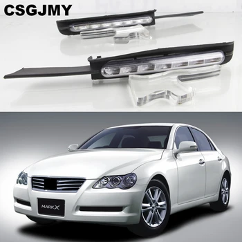 

CSGJMY 1Pair DRL For Toyota MARK X REIZ 2004 2005 2006 2007 2008 2009 LED DRL Daytime Running Light With Turn Signal Fog Lamp