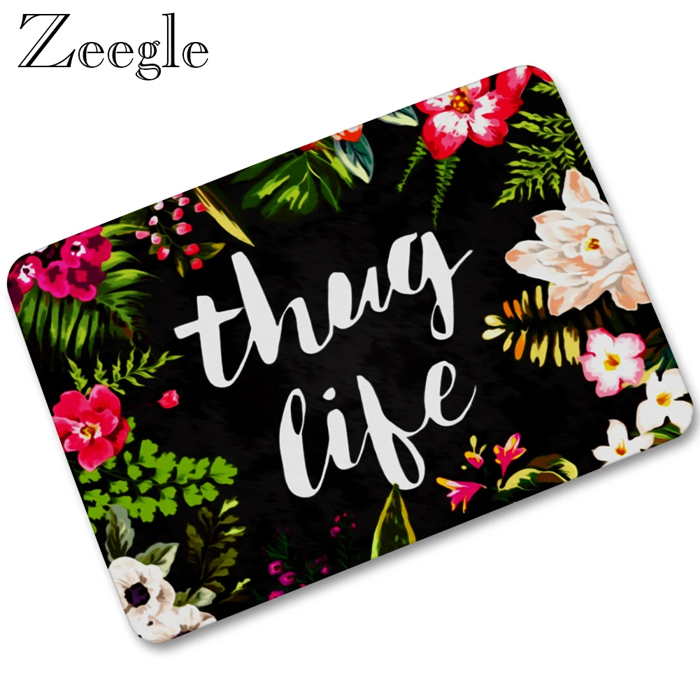 Zeegle Floor Mat Rubber Anti-slip Bathroom Doormat Indoor Carpet Hallway Rug Waterproof Outdoor Carpet Washable Bath Foot Mat