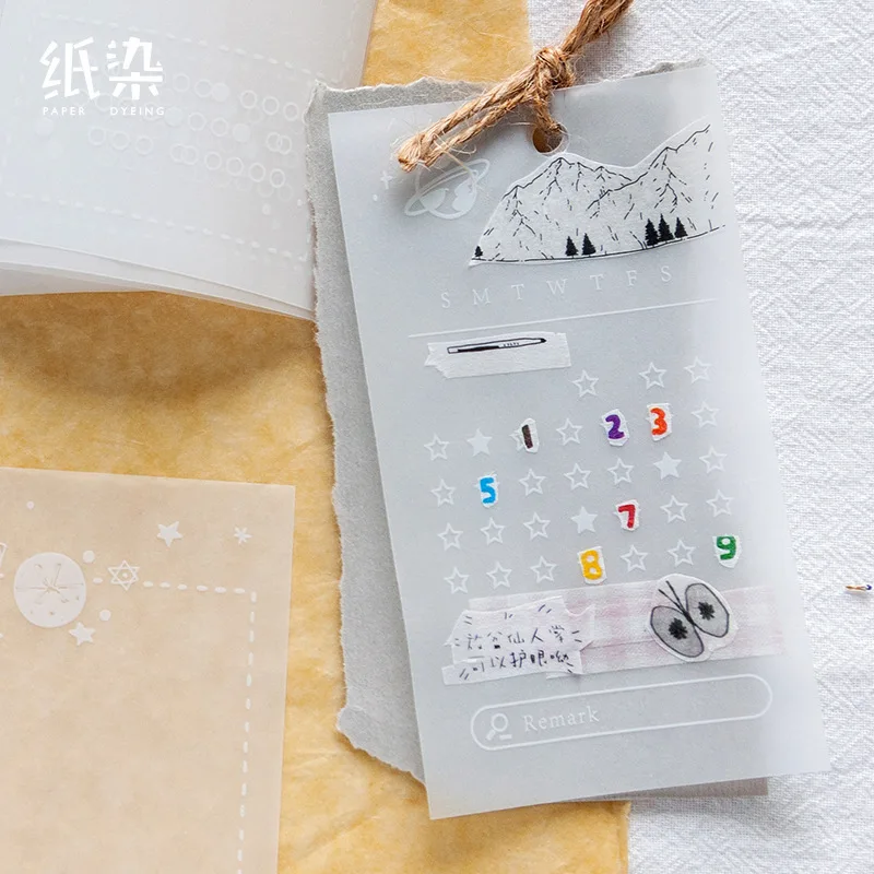 

30pcs/lot Self-filling Calendar Translucent Memo Pad Kawaii Weekly Paper Writing Pad Message Note Paper Notepad Diary Planner