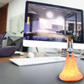 

3D Print Space Shuttle Lamp Night Light For Space Fans Moon Lamp Rocket As Room Decoration Space Lovers Rocket Lamps