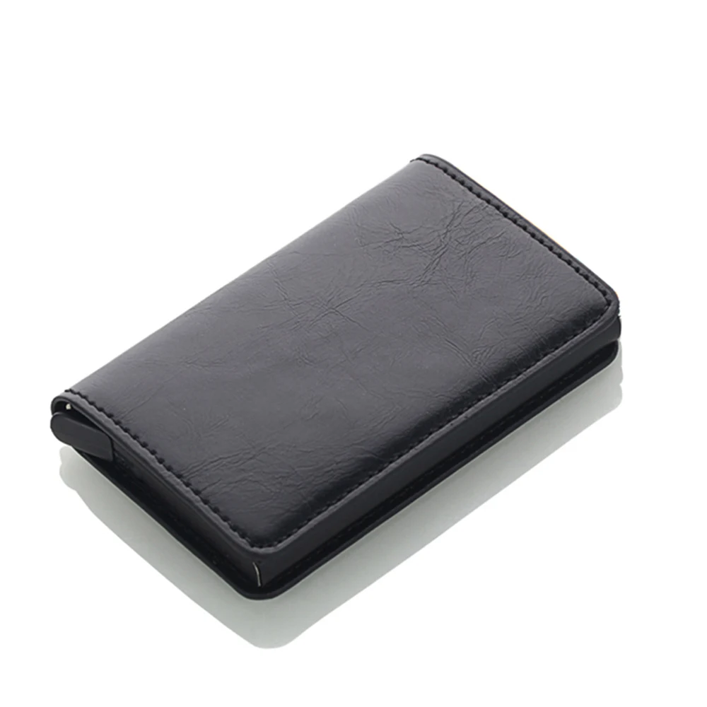 Slim Credit Card Case No. 204, Black Leather Card Case