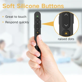 

High Quality Rechargeable Wireless Presenter RF 2.4GHz Powerpoint Presentation Remote Control PPT Clicker Presentation Laser Pen