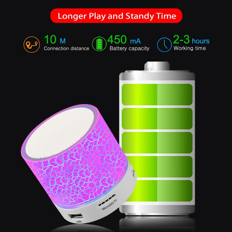 Speaker Bluetooth Warna warni Led 