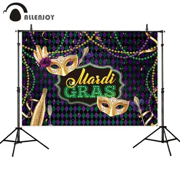 

Allenjoy Dancing Music Photobooth Beer Champagne Ribbon Lattice Carnival Celebration Pearl Curtains Maidi Gras Party Decor