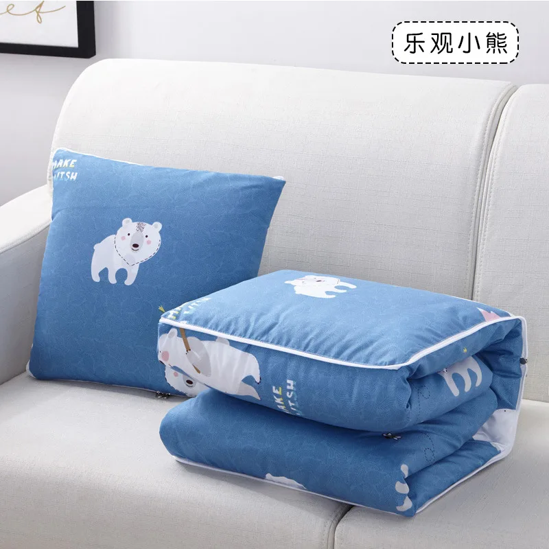 Optimistic bear 40x40 открытие 100x150 см Автомобильная подушка для обеденного перерыва одеяло двойного назначения многофункциональная подушка одеяло офисное кондиционер одеяло - Цвет: Optimistic bear