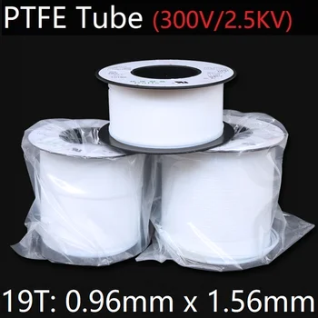 

19T 0.96mm x 1.56mm PTFE Tube T eflon Insulated Rigid Capillary F4 Pipe High Temperature Resistant Transmit Hose 300V White