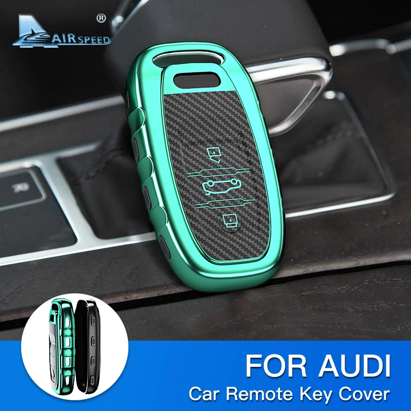 Скорость движения воздуха для Audi A4L A6L Q5 A8 A3 A4 A5 A7 S5 S7 B6 B7 B8 аксессуары термополиуретановые чехлы из углеродного волокна с ключа автомобиля чехол для ключей защитная оболочка