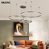 Creative Modern Led Pendant Lights Home Deco Lighting Brushed Rings Chandelier Lighting Hanging Lamps For Living Dining Room 2