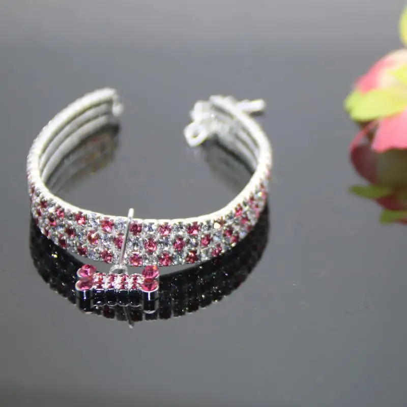 

New Style Diamond Set Color Mixture Pet Collar Elasticity gou xiang lian Accessories Small And Medium-sized Dogs