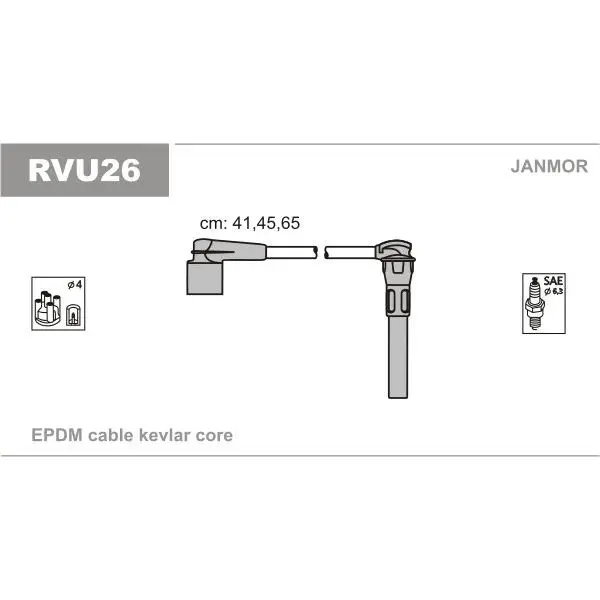 Провода зажигания комплект Rover 75 99-05 JANMOR RVU26