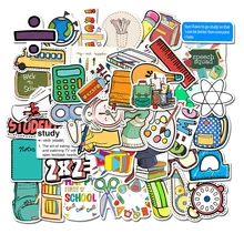 Learning Items PVC Graffiti Sticker Aesthetic Notebooks Scrapbooking Accessories Phone Child Sticker Flakes 50PCS