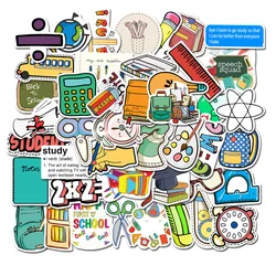 Learning Items PVC Graffiti Sticker Aesthetic Notebooks Scrapbooking Accessories Phone Child Sticker Flakes 50PCS