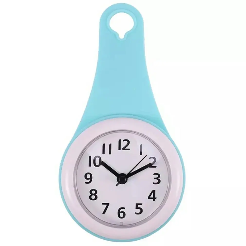 Mute Bathroom Waterproof And Anti-fog Suction Cup Wall Clock Fashion Bathroom Railing Towel Rack Wall Clock Without Battery