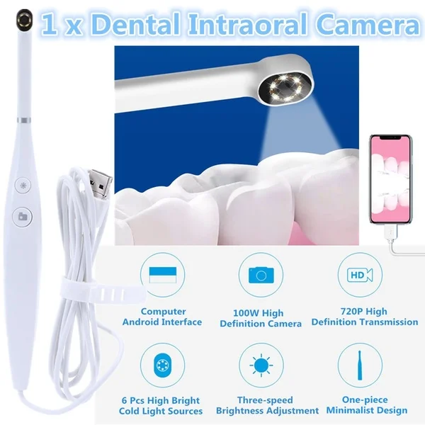 

USB Oral Inspection Intraoral Camera Waterproof LED Light 720P HD Endoscope Teeth whitening kit For Dentist Video Dental Tools