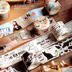 Ensemble de bande Washi rétro 1 rouleau, ruban de masquage Vintage pour bricolage artisanal planificateurs Scrapbooking décoration autocollants Journal 