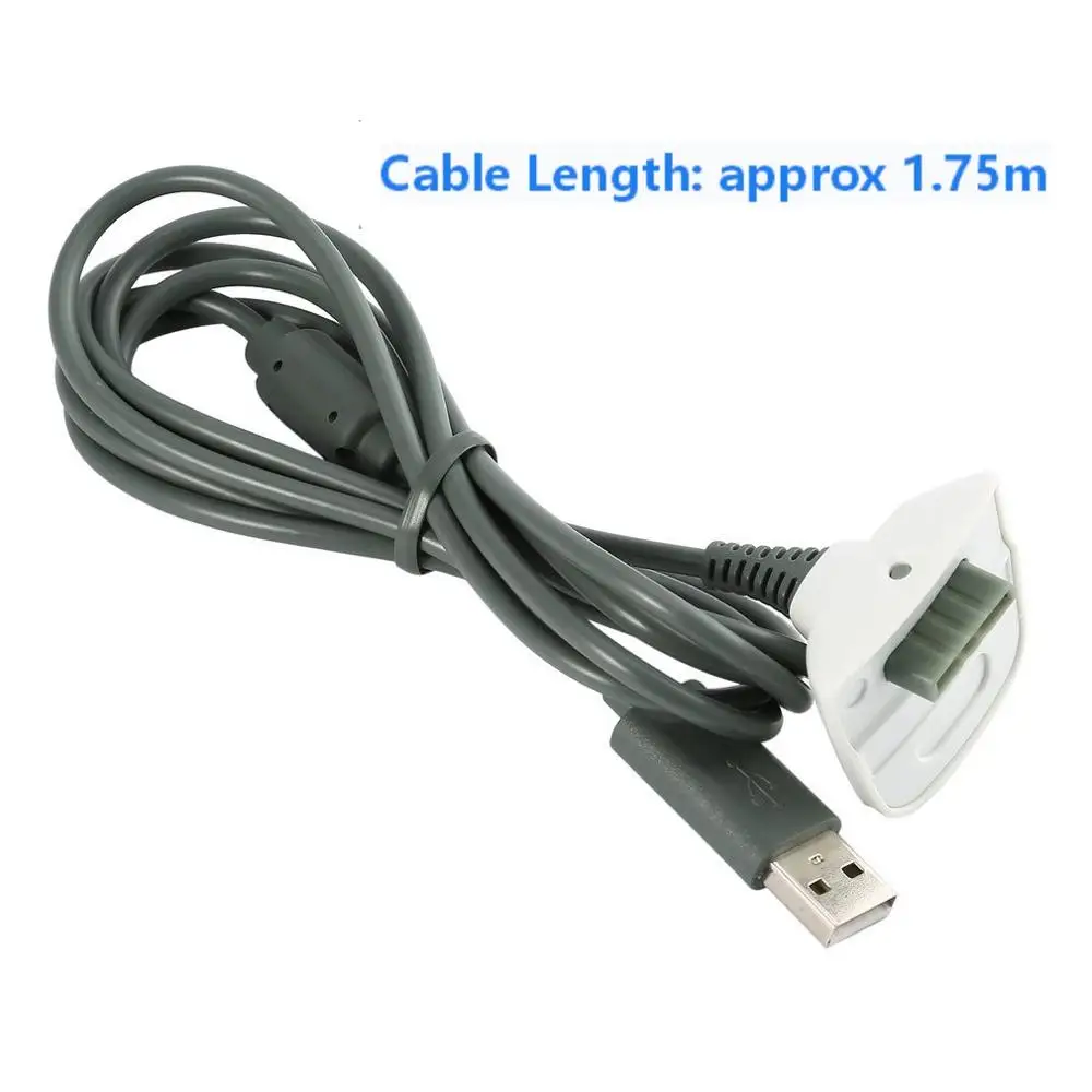 Серый Зарядный кабель usb для Xbox 360 контроллер зарядный кабель usb зарядное устройство аккумуляторная батарея кабель Шнур Xbox 360 контроллер - Цвет: Серый