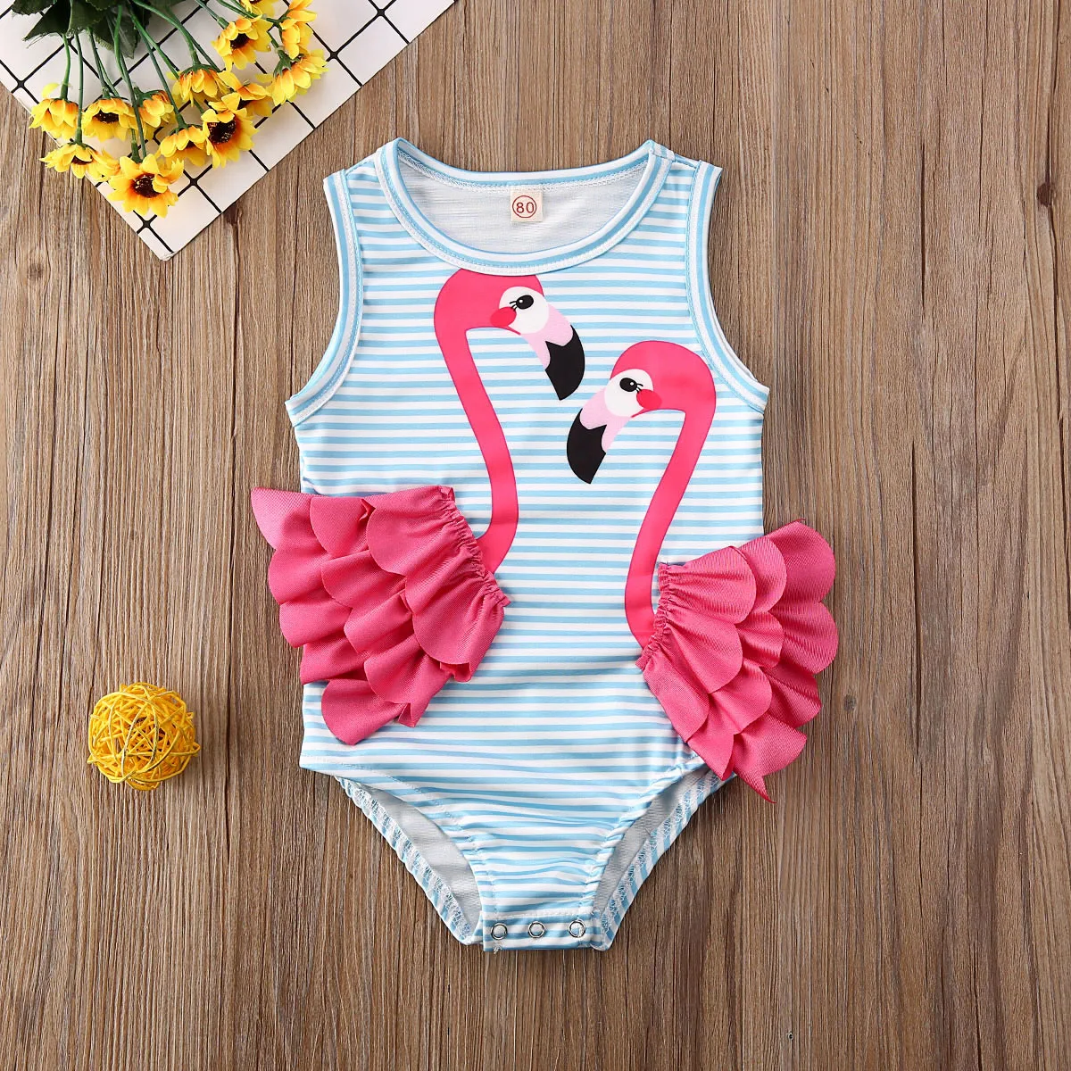 0-5Y Baby Girls Swimwear Kids Bikini 2022 Summer Swan Swimsuit Children Baby Beachwear Girls Bathing Suits - 2