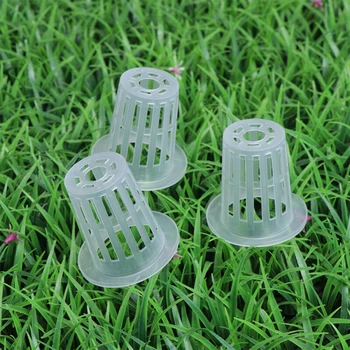 

100pcs Net Baskets Vegetable Net Pots Slotted Mesh For Hydroponics Garden Yard