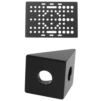 

1Pcs V-Slot Black Angle Corner Connector 90 Degree Angle Bracket & 1Pc CNC Gantry Plate V Slot Universal Plate Aluminium