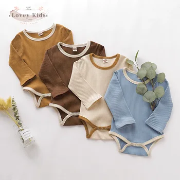 

Toddler Girl Boy Fall Clothes 2020 Bodysuit Solid Pure Cotton Soft One-Pieces Long Sleeve O Neck Infant Baby Clothing 0-24M